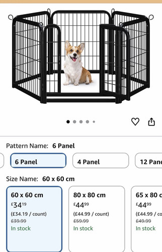 Panel metal dog playpen - 6-panel,
