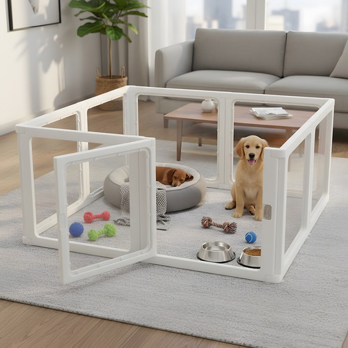 Clear acrylic dog playpen - dog,